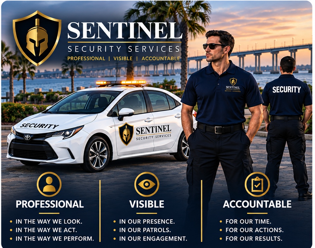 Sentinel Security Services Professional Visible Accountable standards graphic